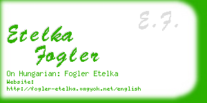 etelka fogler business card